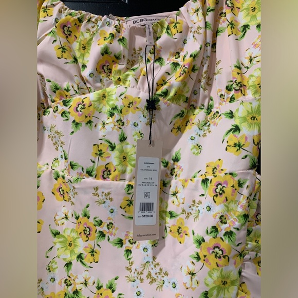 BCBGeneration Womens Ruched Wrap Mini Dress English Rose Floral Print Size 16 - Picture 10 of 16